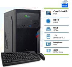 PCplus E-machine namizni računalnik, i5-14400, 16GB, SSD1TB, DOS + tipkovnica, miška (145786)
