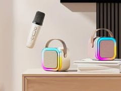 Kids Karaoke komplet, zvočnik+2x mikrofon, BT, RGB LED