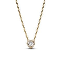 Pandora Brezčasna pozlačena ogrlica s bleščečimi srčki 368425C01-45