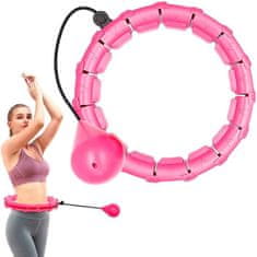 Netscroll Prilagodljiv hulahop obroč z utežmi, hula hop za gimnastično vadbo, pilates in oblikovanje telesa, hitro izgorevanje kalorij in poraba maščob, blagodejna masaža, za različne postave, SpinningHoop