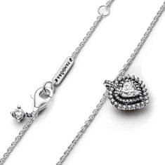 Pandora Srebrna ogrlica z bleščečim srcem Timeless 393099C01-45