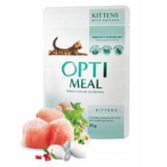 OptiMeal popolna mokra hrana za mačke s piščancem, 12x85 g