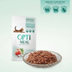OptiMeal popolna mokra hrana za mačke s piščancem, 12x85 g