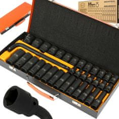 MAR-POL 1/2", 8-32 mm šesterokotni udarni nastavek, komplet 35 kosov M58234