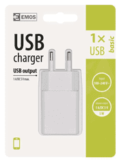 Emos Basic USB hišni polnilec, 1.0 A