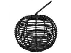 sarcia.eu Črni pleteni vrtni lampion z steklenim vložkom 35x27 cm 