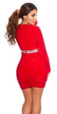 Amiatex Ženska obleka 106857, rdeča, UNIVERZáLNí