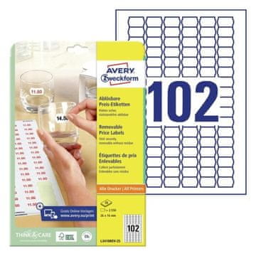 Avery Zweckform Etikete zweckform l3410rev 26x16mm 1/25