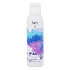 Dove Bath Therapy Renew Shower & Shave Mousse pena za prhanje in britje z vonjem vijolice in rožnatega hibiskusa 200 ml za ženske
