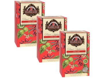 Basilur BASILUR Fruit Infusions - sadni čaj brez kofeina z naravnimi okusi goji, limete in citrusov, v vrečkah 20 x 2 g 3 kosi