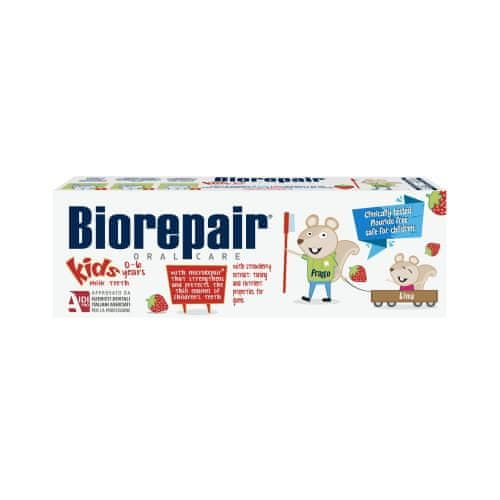 Biorepair Kids 0-6 Strawberry zobna pasta za malčke z izvlečkom jagode