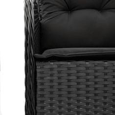 Greatstore Vrtni stoli z blazinami 2 kosa črn poli ratan