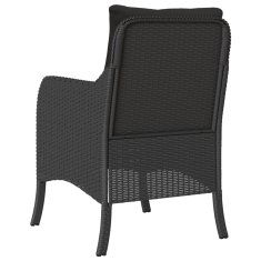 Greatstore Vrtni stoli z blazinami 2 kosa črn poli ratan