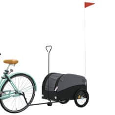 Greatstore Kolesarska prikolica črna 30 kg železo