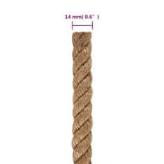 Vidaxl Vrv iz 100 % jute 14 mm 250 m