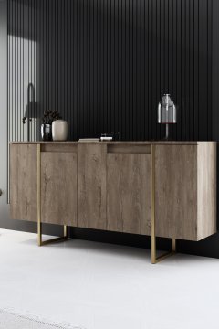Woody Fashion Konzola, Luxe - oreh, zlato