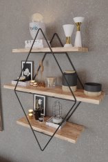 Woody Fashion Stenska polica, Prizma Raf, Büyük Boy Salon Tipi 2