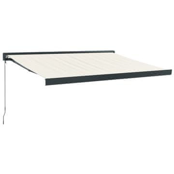 Vidaxl Ročna tenda 3,5 x 2,5 m Krem 100% poliester