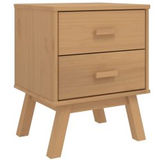 Greatstore Nočna omarica OLDEN rjava trdna borovina