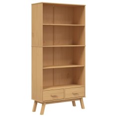 Greatstore Knjižna omara s 4 policami OLDEN rjava trdna borovina