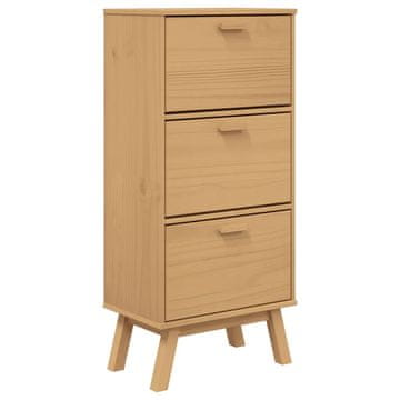 Vidaxl Omarica za čevlje OLDEN rjava 55x35x120 cm trdna borovina
