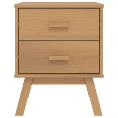 Greatstore Nočna omarica OLDEN rjava trdna borovina