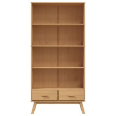 Greatstore Knjižna omara s 4 policami OLDEN rjava trdna borovina