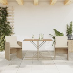 shumee Bistro garnitura 3-delna z blazinami bež poli ratan