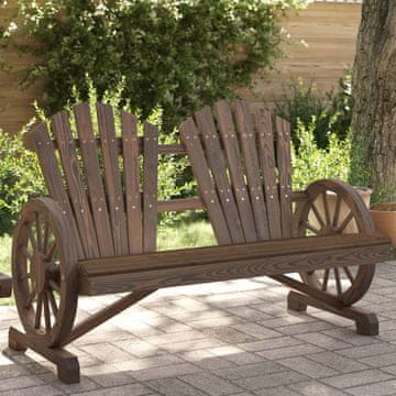 Vidaxl vidaXL Vrtni stol Adirondack za 2 osebi, masiven jelkov les
