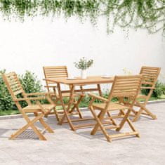 Greatstore Zložljivi vrtni stoli 4 kosi 54,5x61,5x86,5 cm trdna akacija