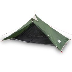 Vidaxl Šotor za kampiranje za 1 osebo zelen 255x153x130 cm 185T taft
