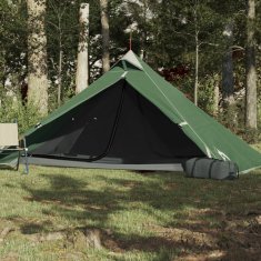 Vidaxl Šotor za kampiranje za 1 osebo zelen 255x153x130 cm 185T taft
