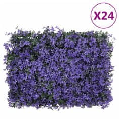Vidaxl Ograja iz umetnih listov 24 kosov vijolična 40x60 cm