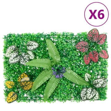 Vidaxl Ograja iz umetnih rastlin 6 kosov zelena 40x60 cm