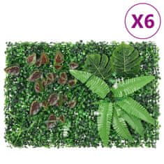 shumee Ograja iz umetnih rastlin 6 kosov zelena 40x60 cm