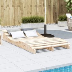 Greatstore Ležalnik 205x110x31,5 cm trdna borovina