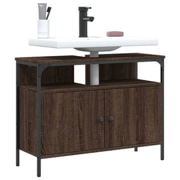 Greatstore Omarica za umivalnik rjavi hrast 80x30x60 cm inženirski les