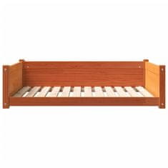 Greatstore Pasja postelja voščeno rjava 105,5x75,5x28 cm trdna borovina