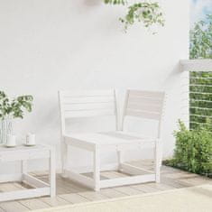 Greatstore Kotni vrtni kavč bel 73x73x78 cm trdna borovina