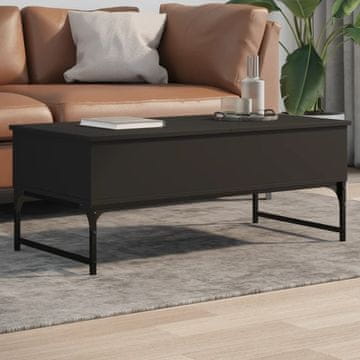 shumee Klubska mizica črna 100x50x40 cm inženirski les in kovina