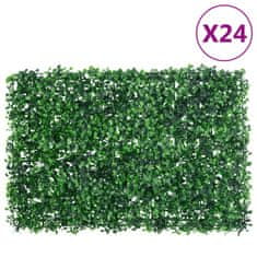 Vidaxl Ograja iz umetnega grmovja 24 kosov zelena 40x60 cm