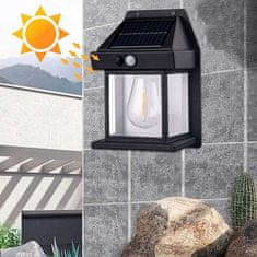 Netscroll Solarna svetilka s senzorjem gibanja, s solarnimi lučmi prihranite pri strošku elektrike, estetska in moderna oblika, osvetlitev dvorišča, vrta, vhoda ali garaže, vodoodporna, 2 kosa, MotionLamp