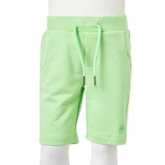 Vidaxl Otroške kratke hlače fluorescentno zelene 140
