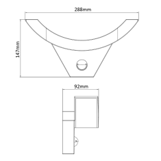 Maclean LED svetilka Maclean 290B stenska, s PIR senzorjem, 10W, IP54, 200lm, črna