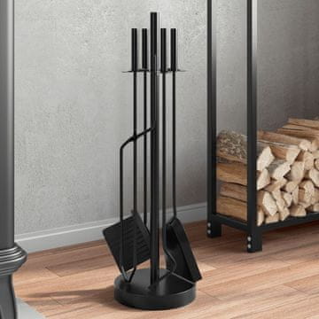 Vidaxl vidaXL 5-delni komplet dodatkov za kamin 18 x 66 cm jeklo