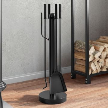 Vidaxl vidaXL 5-delni komplet dodatkov za kamin 18 x 56 cm jeklo