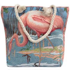 Ancient Wisdom Torba z ročajem iz vrvi - Pink Flamingo