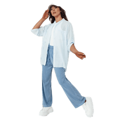 Dstreet Ženske široke hlače ASTERS svetlo modre barve uy2036 M-L
