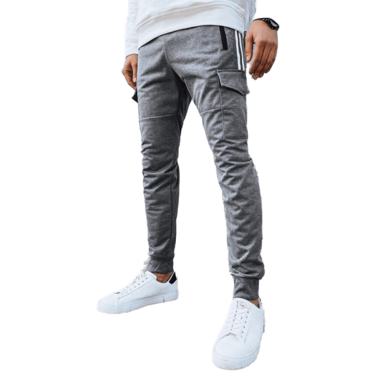 Dstreet Moške športne hlače MINOS svetlo sive barve ux4275