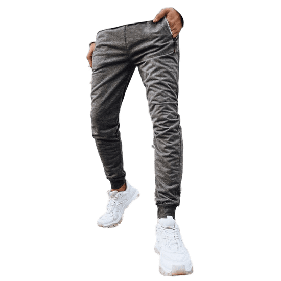 Dstreet Moške športne hlače LIVAS svetlo sive barve ux4278